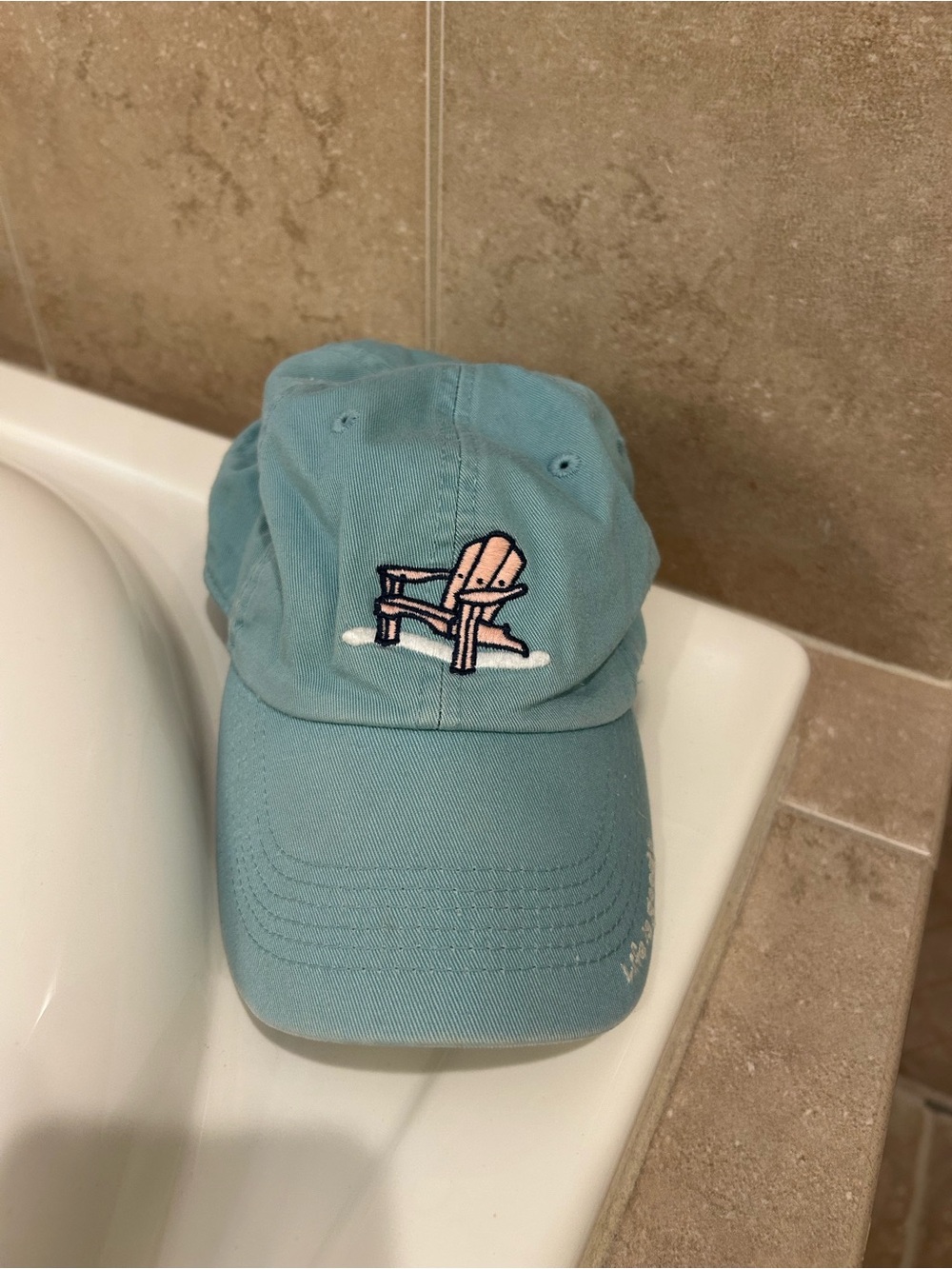 Life is Good Blue Embroidered Adirondack Chair Baseball Cap